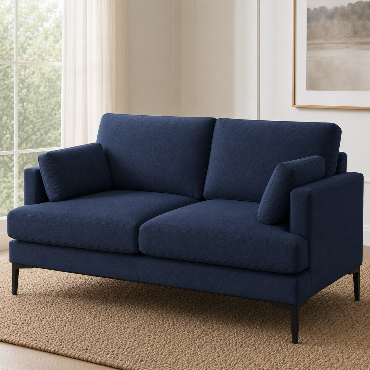 Maven 3+2+1 Sofa Set, 2 seater, blue, detail view