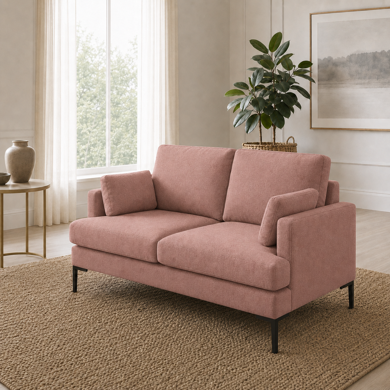 Maven 3+2+1 Sofa Set, 2 seater, pink, room view