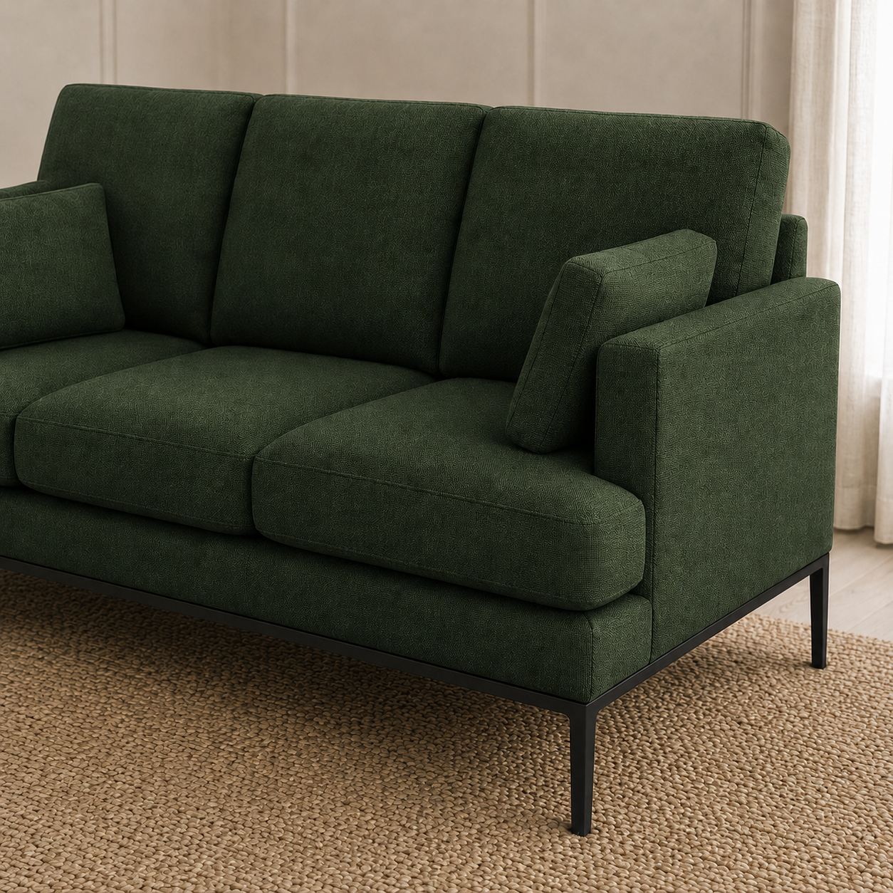 Maven 3+2+1 Sofa Set, 3 seater, green, detail view