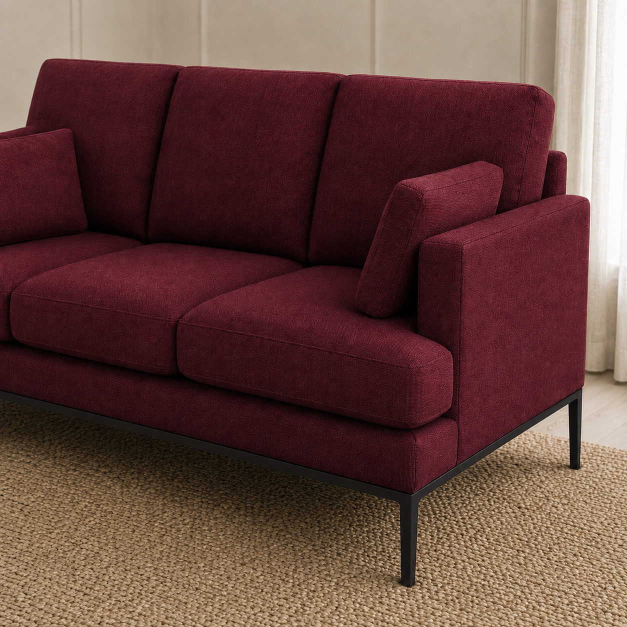 Maven 3+2+1 Sofa Set, 3 seater, red, detail view