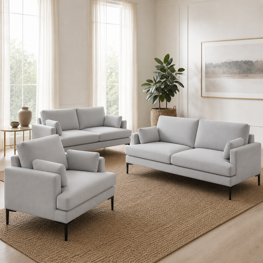 Maven - 3+2+1 Sofa Set, complete 3+2+1 sofa set in an editorial living room