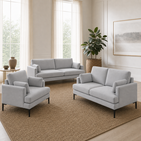 Maven - 3+2+1 Sofa Set, alternate room angle of the complete 3+2+1 sofa set