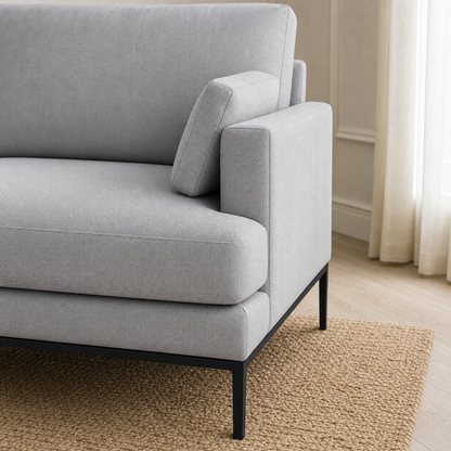 Detail view of Maven - 3+2+1 Sofa Set upholstery, seams, base, and legs
