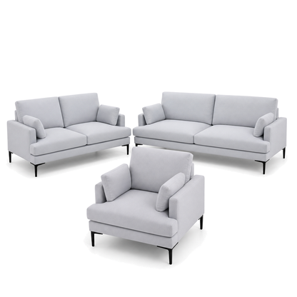 Maven - 3+2+1 Sofa Set, complete 3+2+1 sofa set front studio view