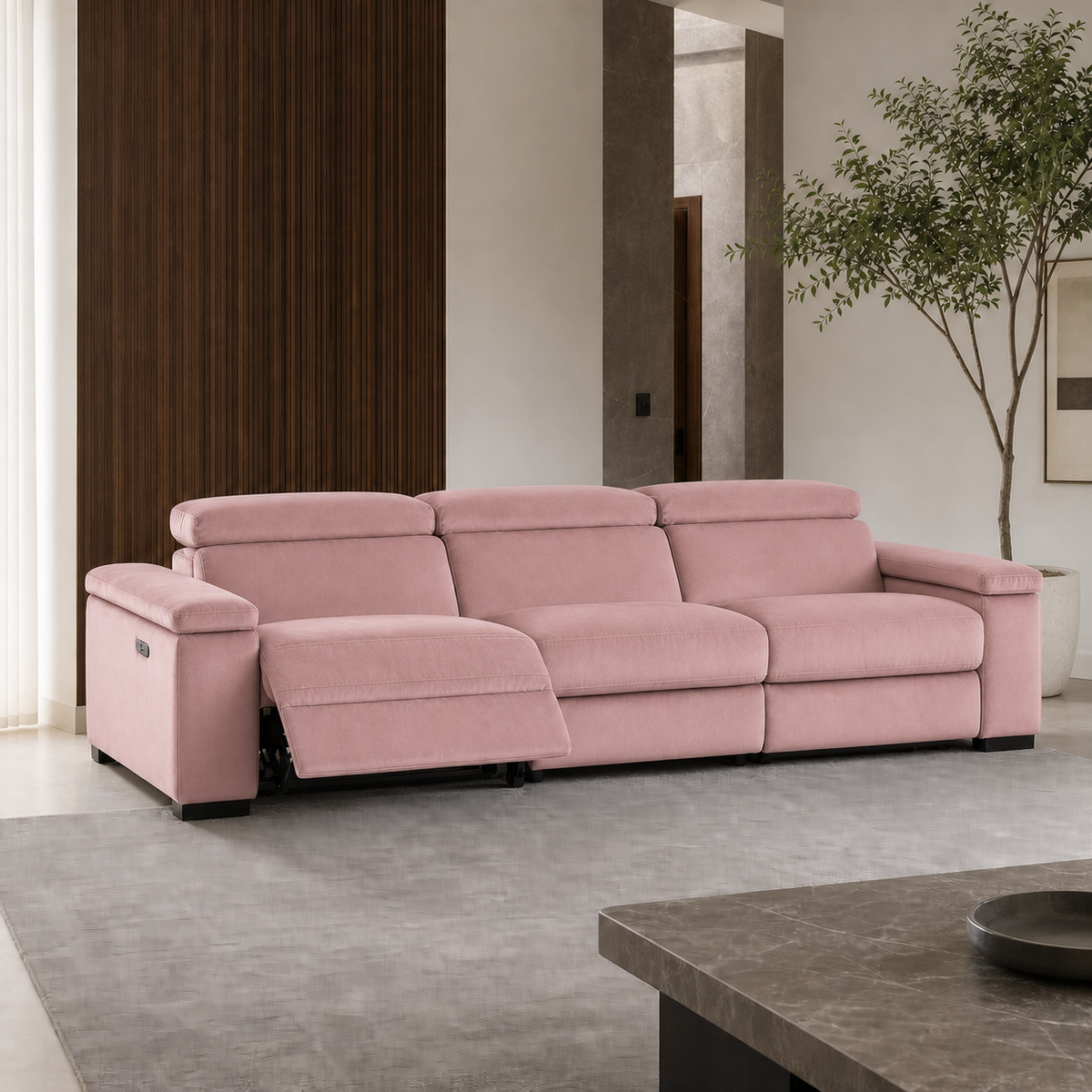 Meadow Recliner 3 seater pink 01 main