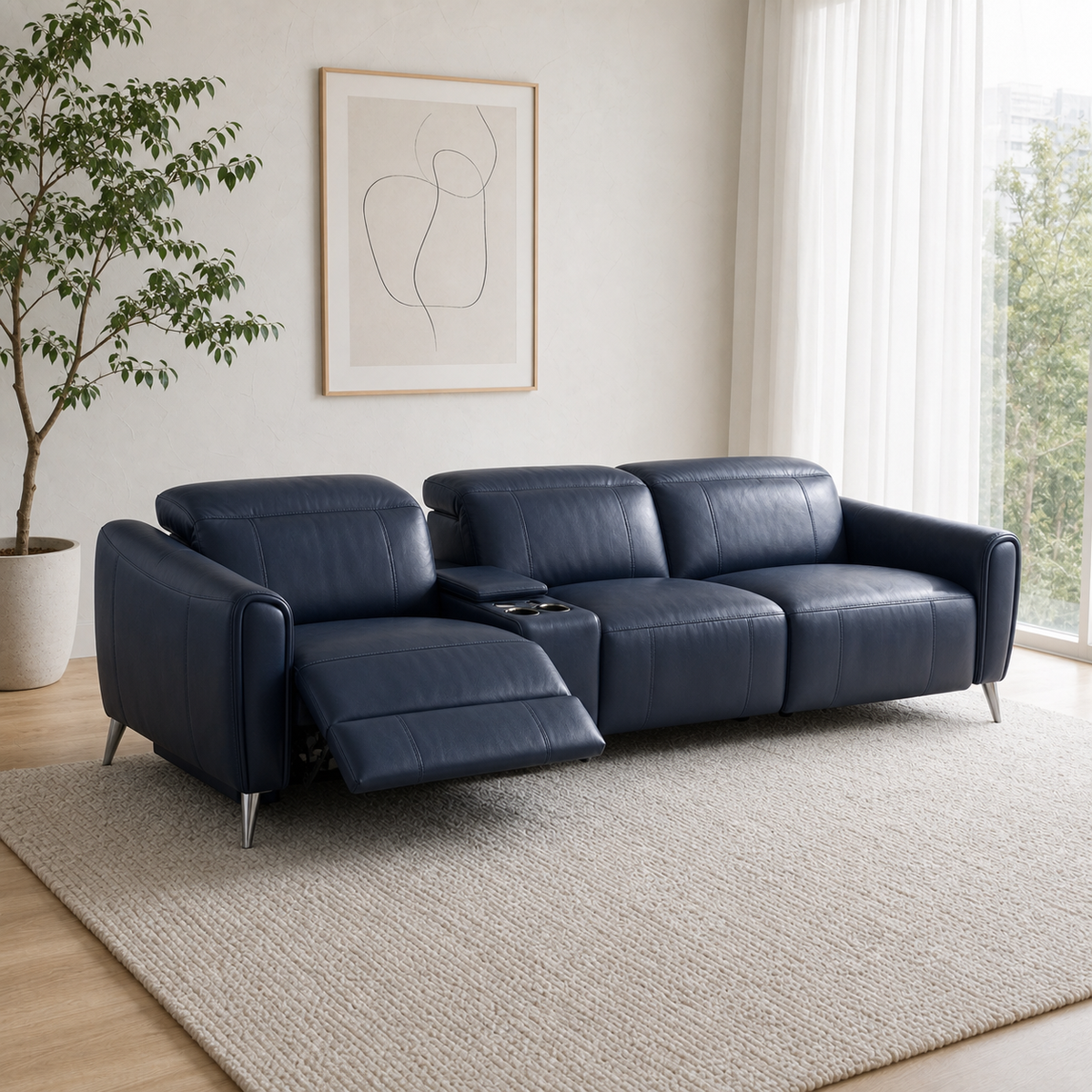 Mesa Recliner 3 seater blue 01 main