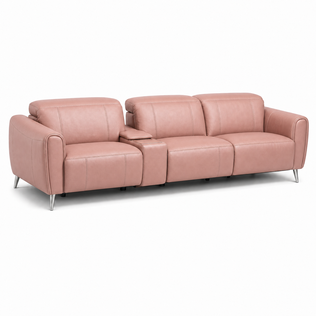 Mesa Recliner 3 seater pink 02 white