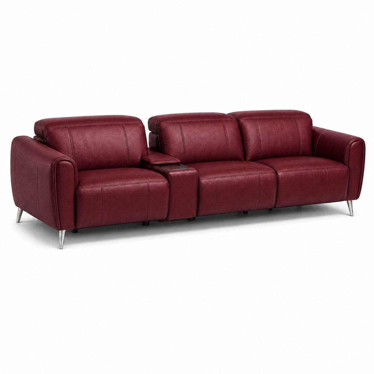 Mesa Recliner 3 seater red 02 white