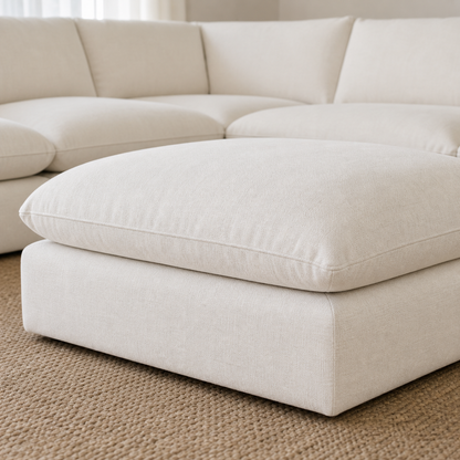 Close-up of the Metro - L shape sectional sofa's upholstery and construction details