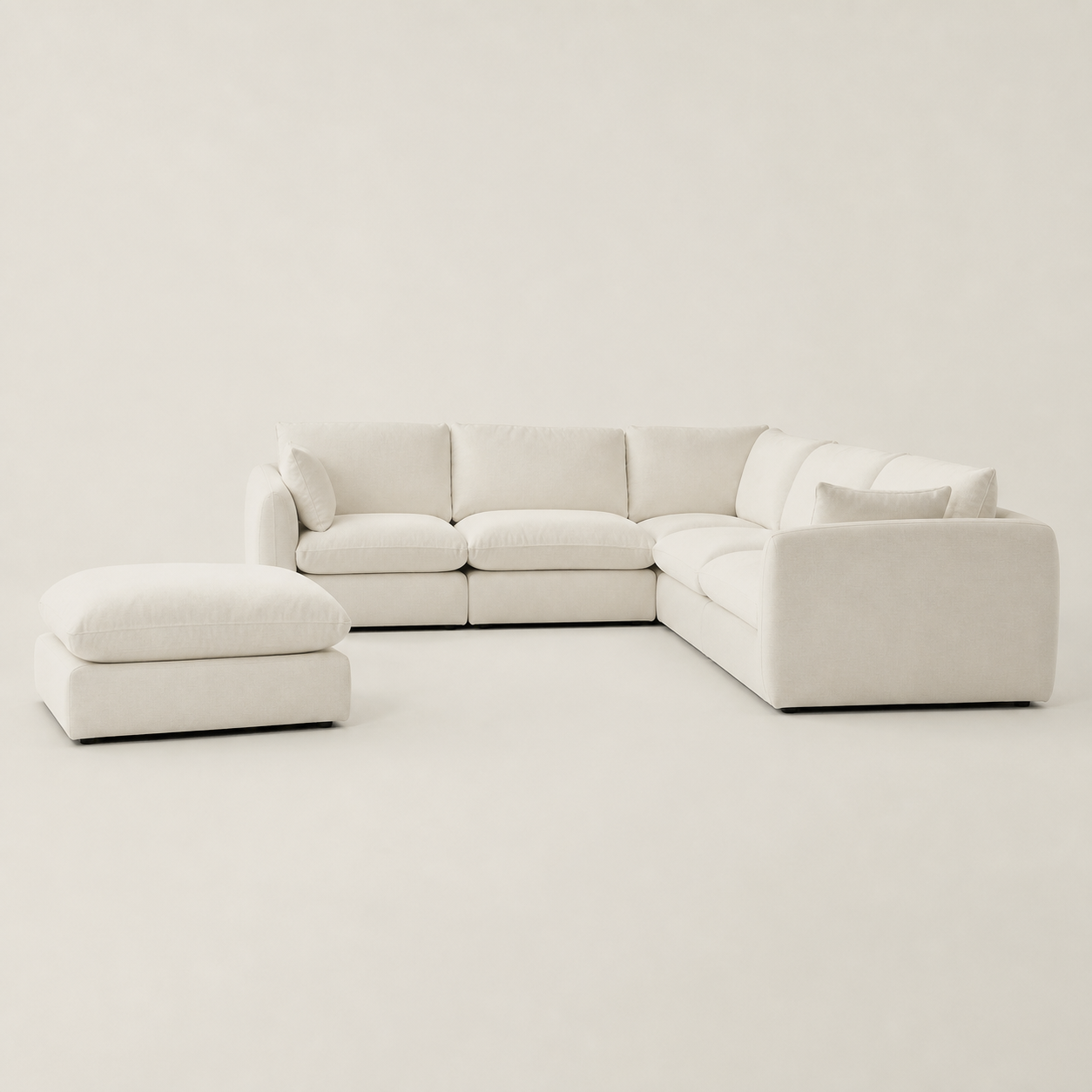 Metro - L shape sectional sofa, sectional sofa end-profile studio view