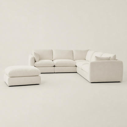 Metro - L shape sectional sofa, sectional sofa end-profile studio view