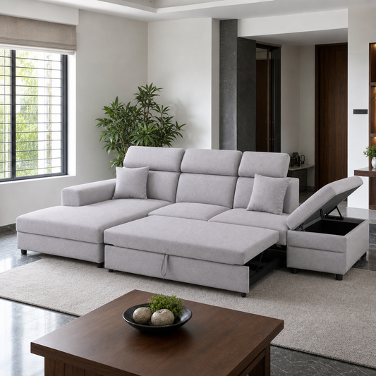 Miroz - Sofa bed, alternate open sofa-bed view in the identical living room