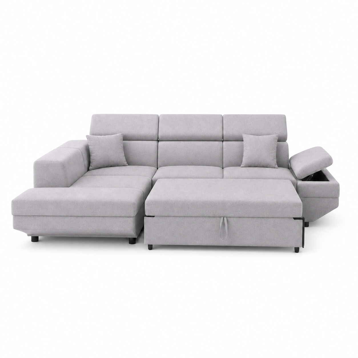 Miroz - Sofa bed, open sofa-bed front studio view on pure white