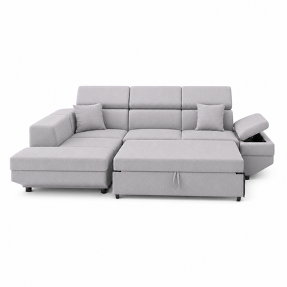 Miroz - Sofa bed, open sofa-bed side studio view on pure white