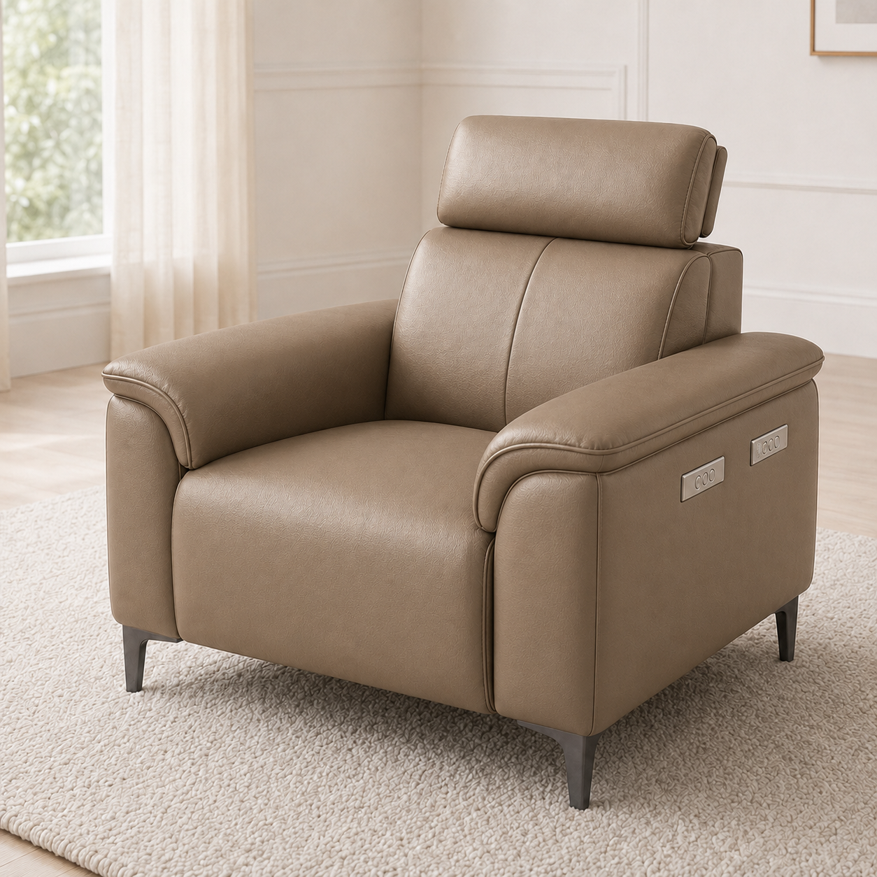 Mirth 3+2+1 Sofa Set, 1 seater, beige, detail view