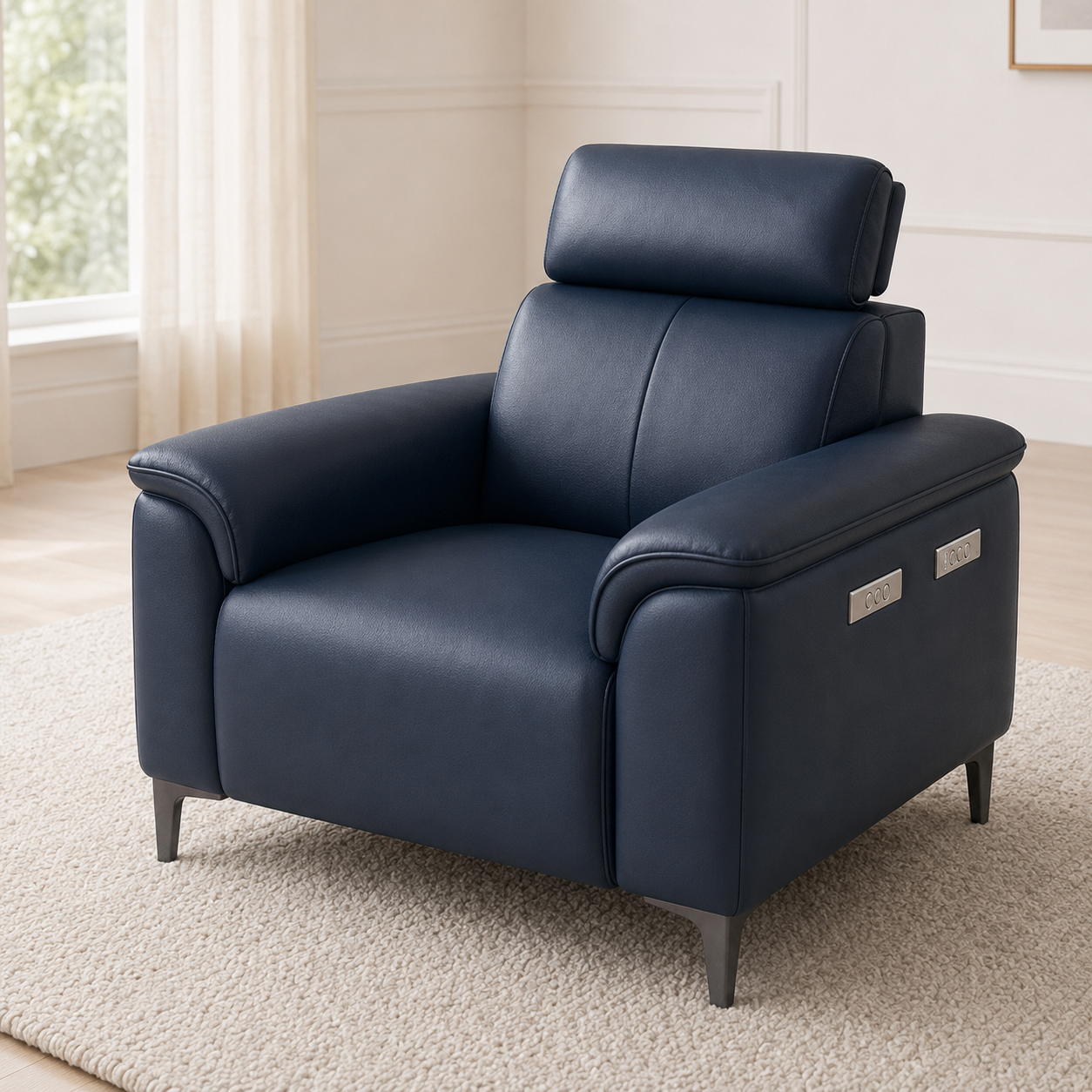 Mirth 3+2+1 Sofa Set, 1 seater, blue, detail view