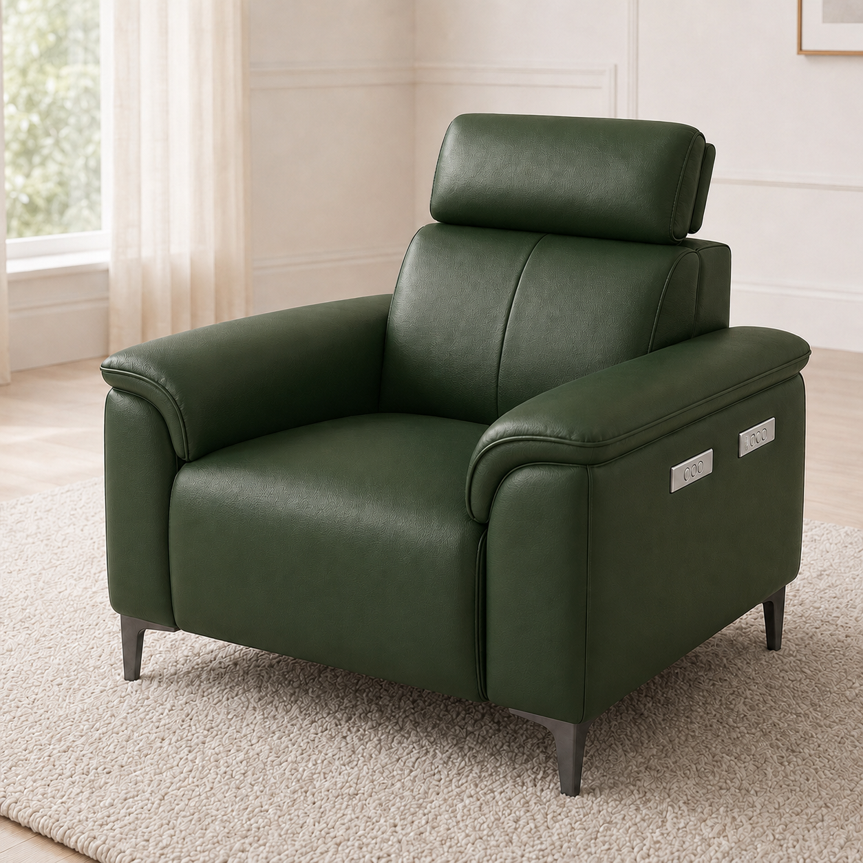 Mirth 3+2+1 Sofa Set, 1 seater, green, detail view