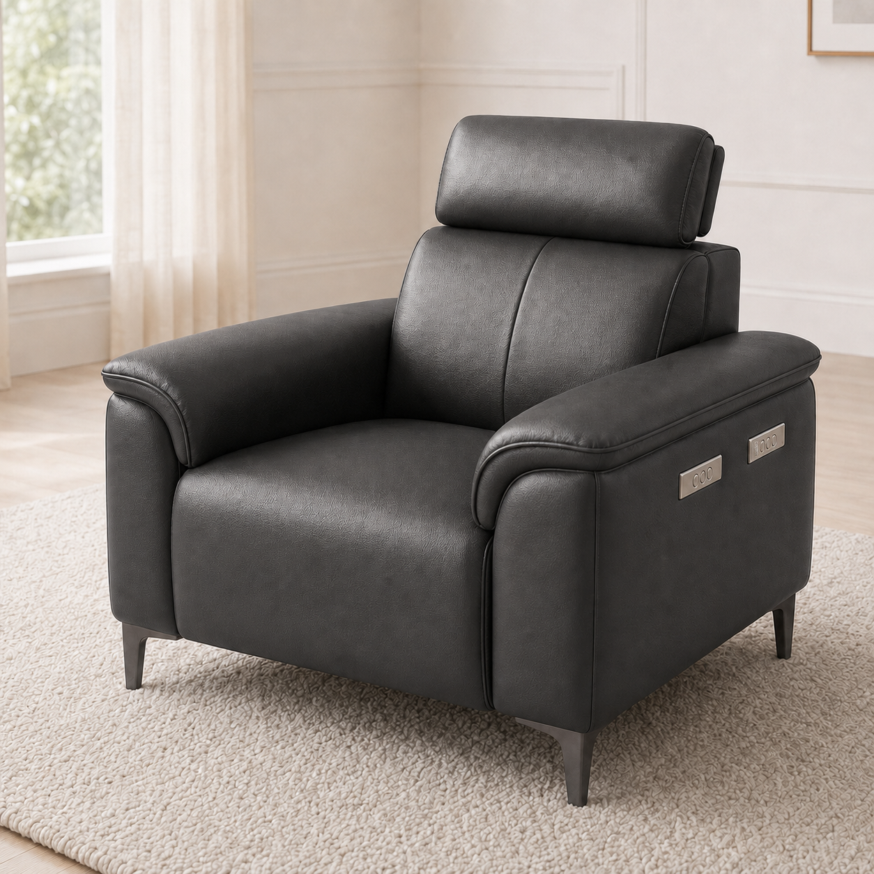 Mirth 3+2+1 Sofa Set, 1 seater, grey, detail view