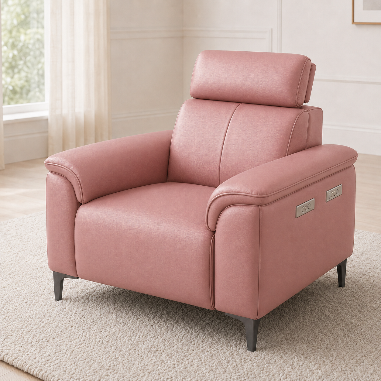Mirth 3+2+1 Sofa Set, 1 seater, pink, detail view