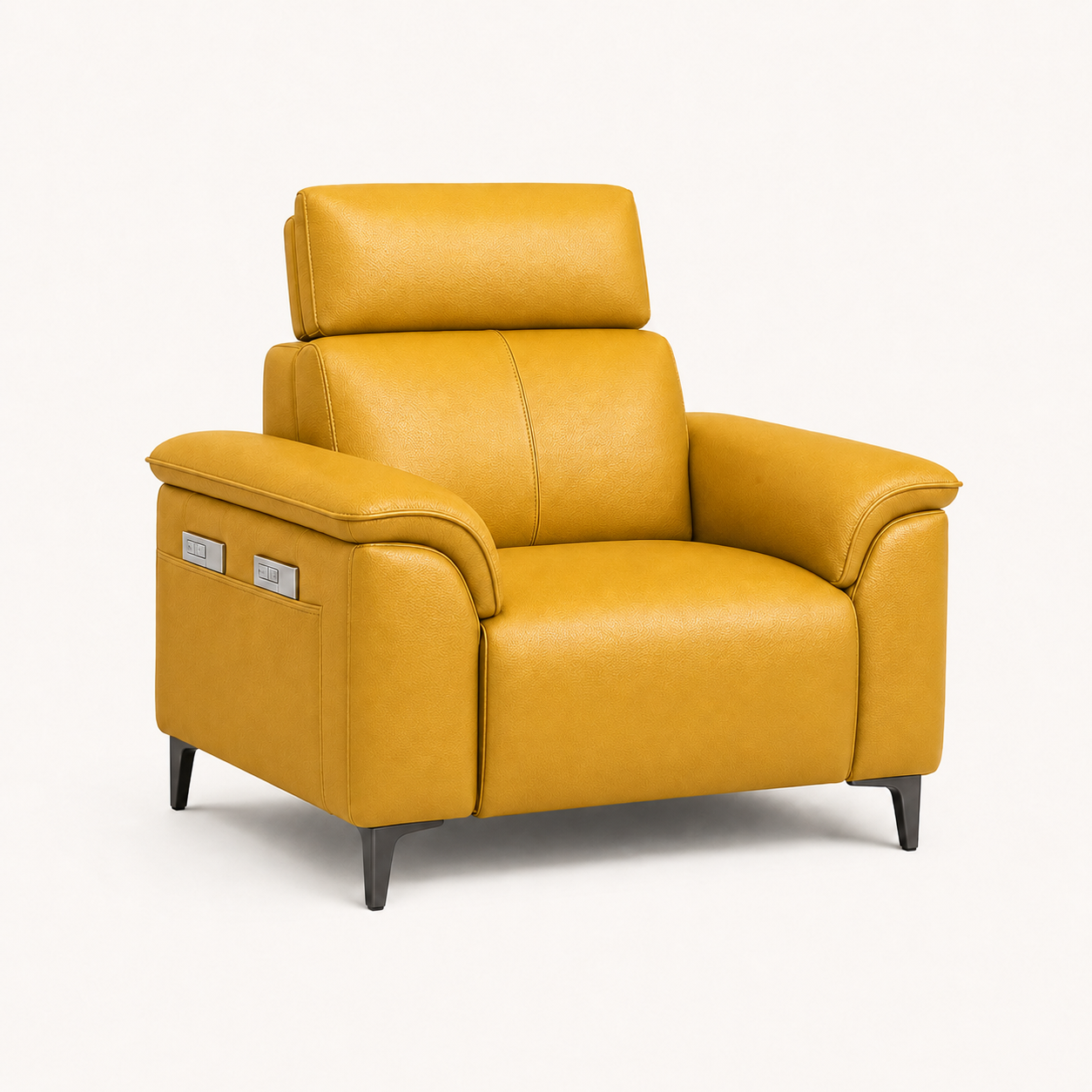 Mirth 3+2+1 Sofa Set, 1 seater, yellow, studio view