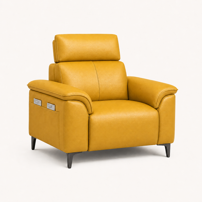 Mirth 3+2+1 Sofa Set, 1 seater, yellow, studio view