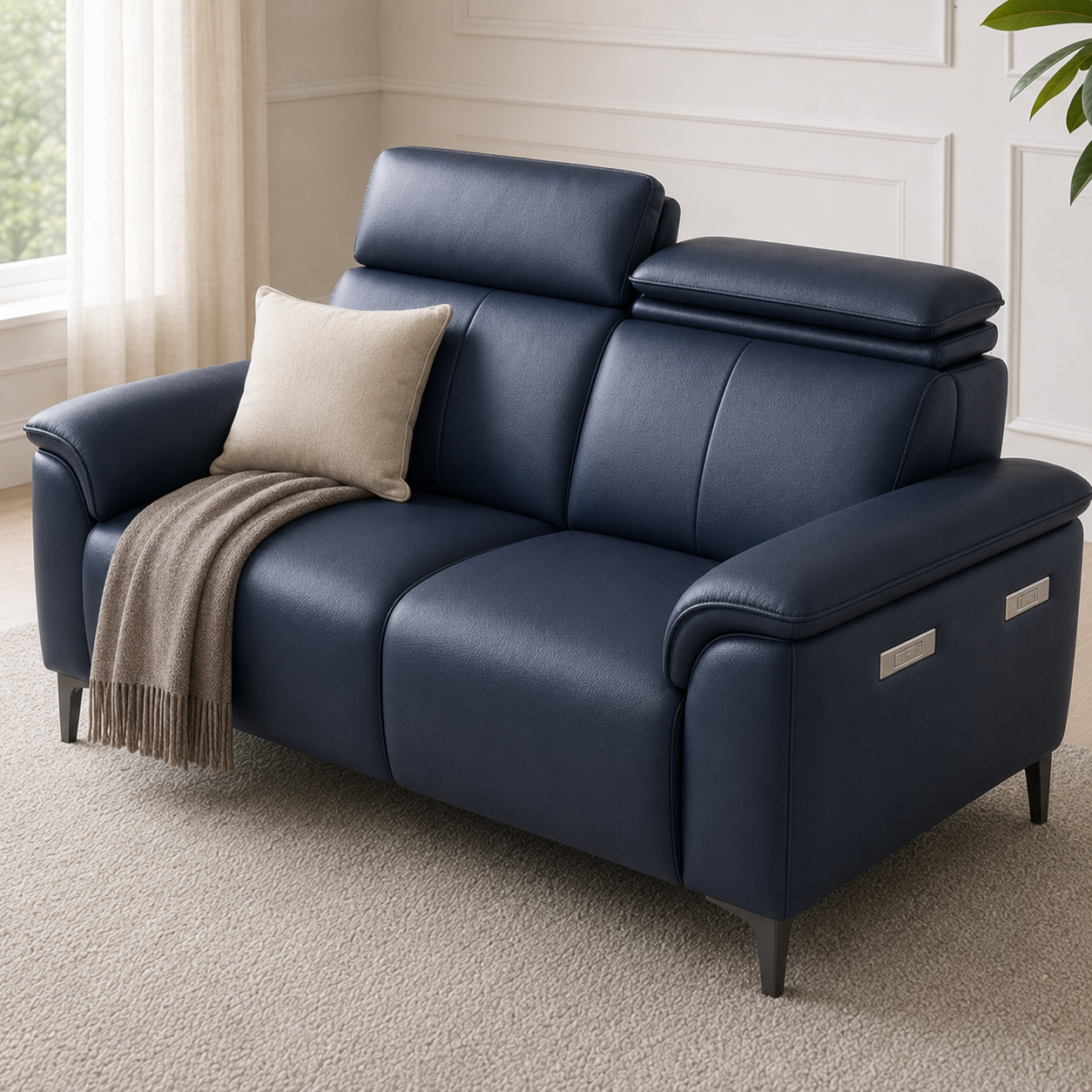 Mirth 3+2+1 Sofa Set, 2 seater, blue, detail view