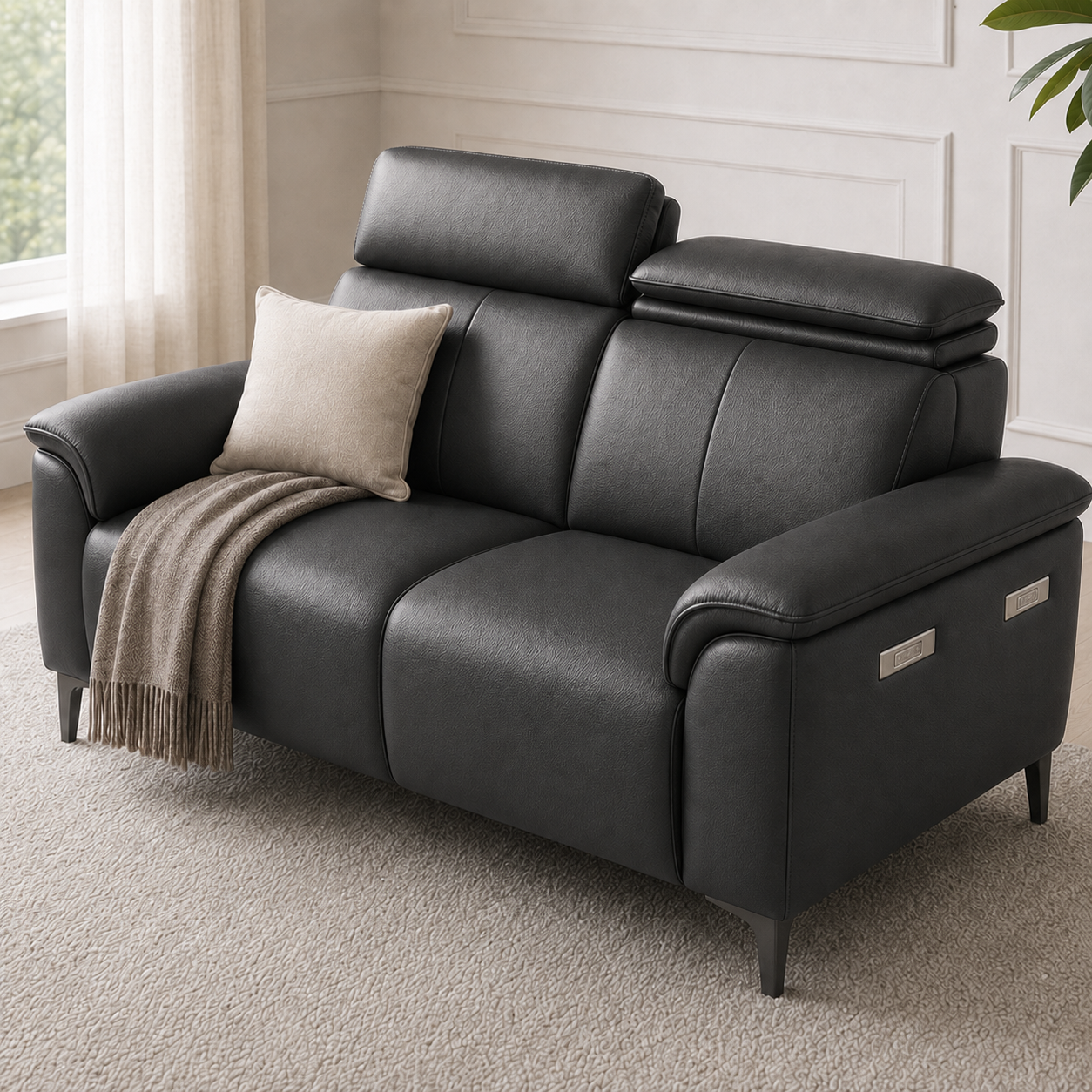 Mirth 3+2+1 Sofa Set, 2 seater, grey, detail view