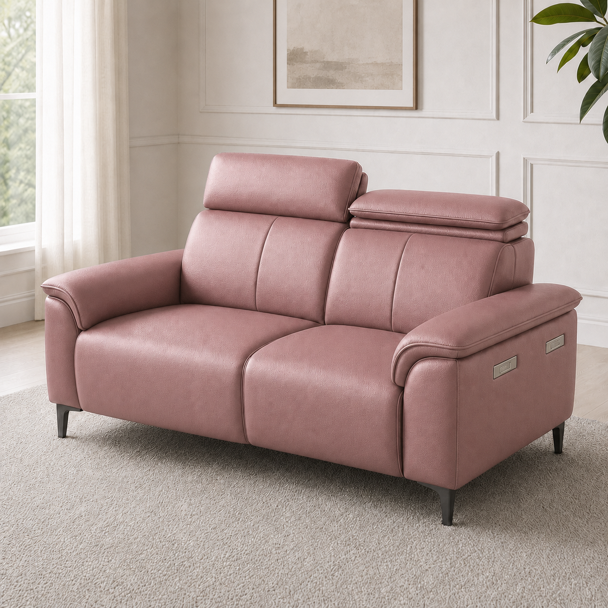 Mirth 3+2+1 Sofa Set, 2 seater, pink, room view