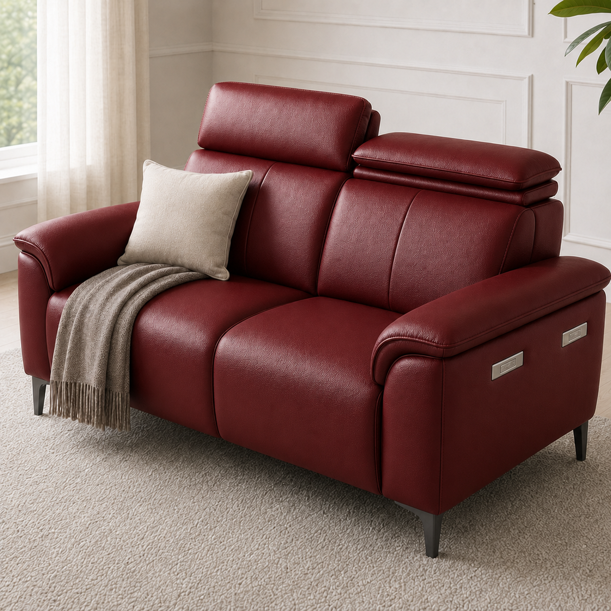 Mirth 3+2+1 Sofa Set, 2 seater, red, detail view