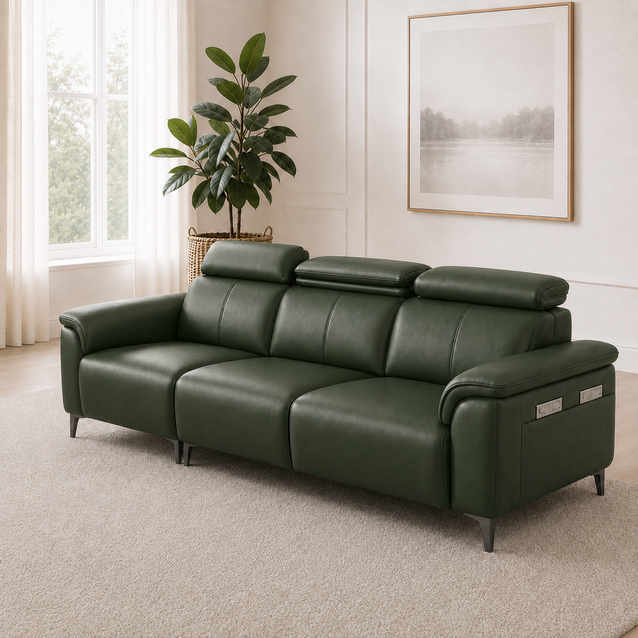 Mirth 3+2+1 Sofa Set, 3 seater, green, room view