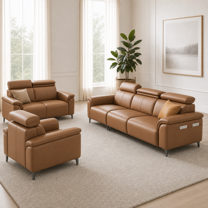 Mirth - 3+2+1 Sofa Set, alternate room angle of the complete 3+2+1 sofa set