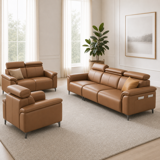 Mirth - 3+2+1 Sofa Set, alternate room angle of the complete 3+2+1 sofa set