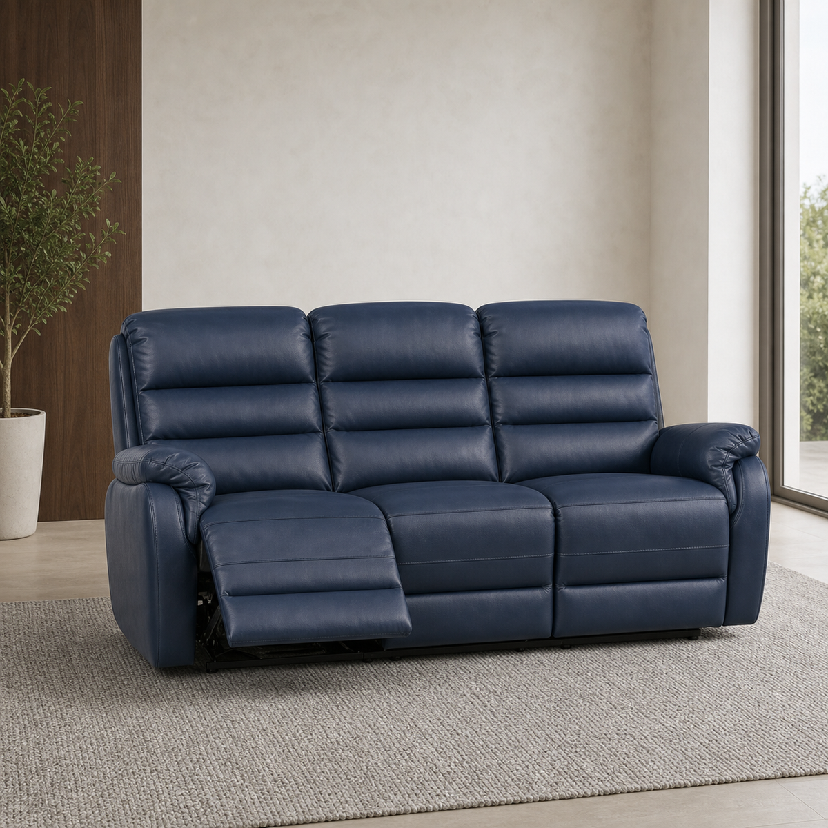 Monarch Recliner 3 seater blue 01 main