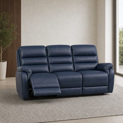 Monarch Recliner 3 seater blue 01 main