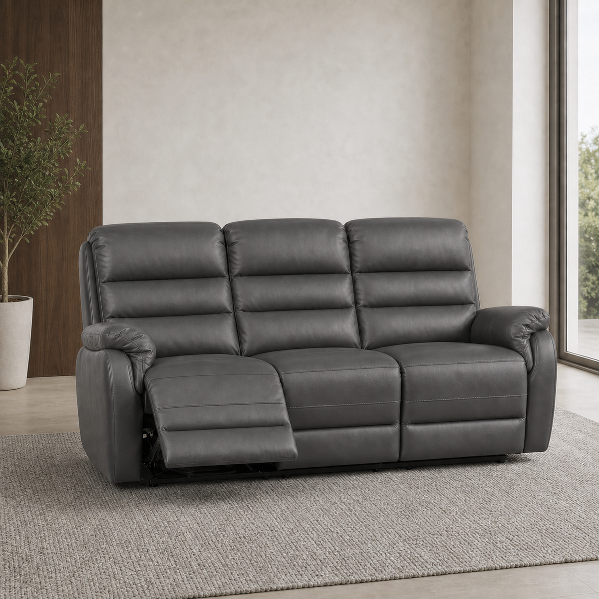 Monarch Recliner 3 seater grey 01 main