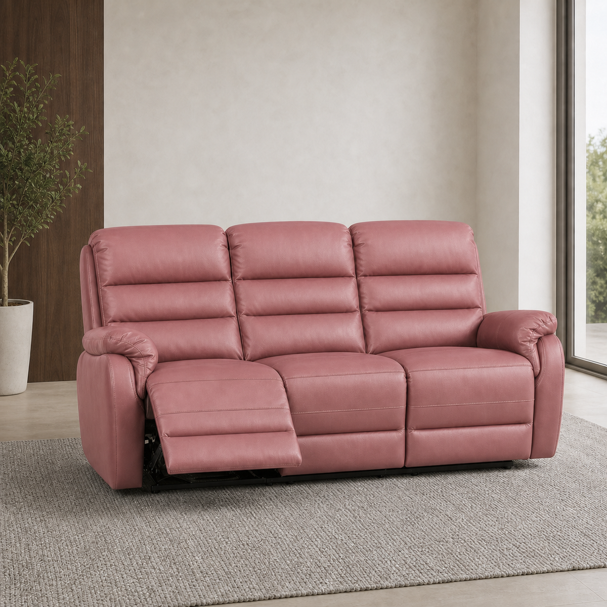 Monarch Recliner 3 seater pink 01 main