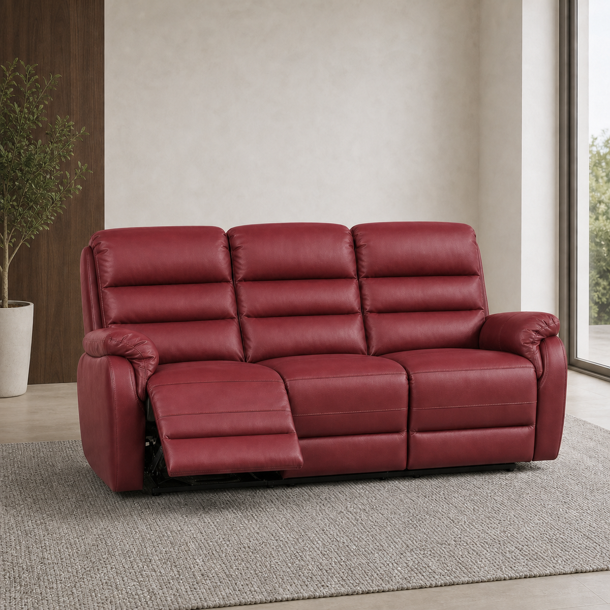 Monarch Recliner 3 seater red 01 main