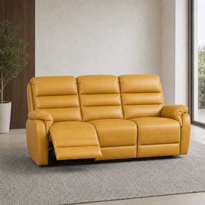 Monarch Recliner 3 seater yellow 01 main