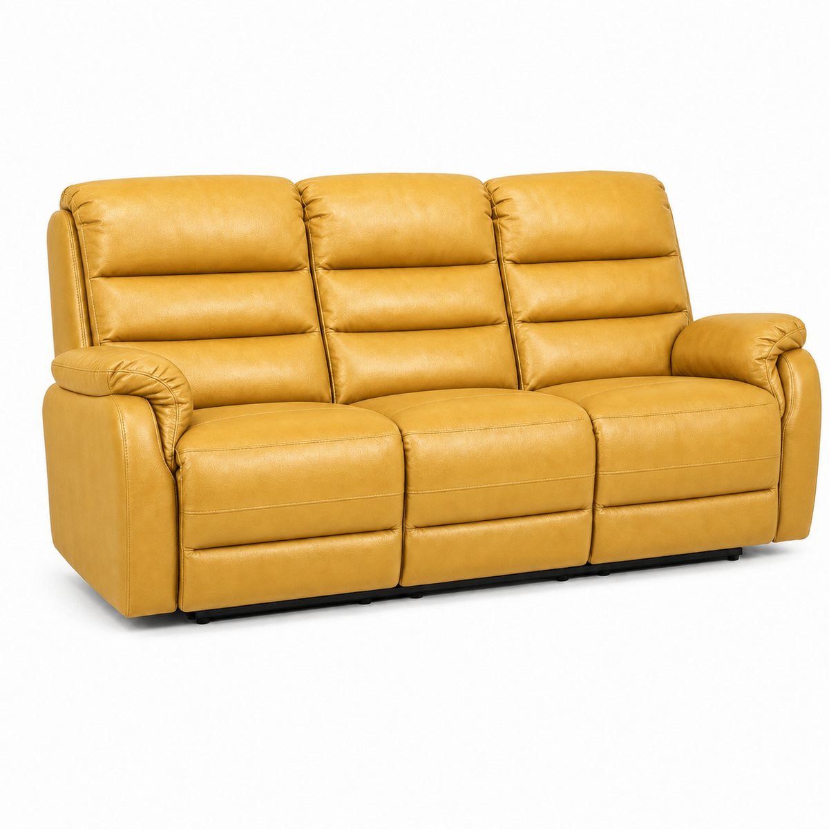 Monarch Recliner 3 seater yellow 02 white