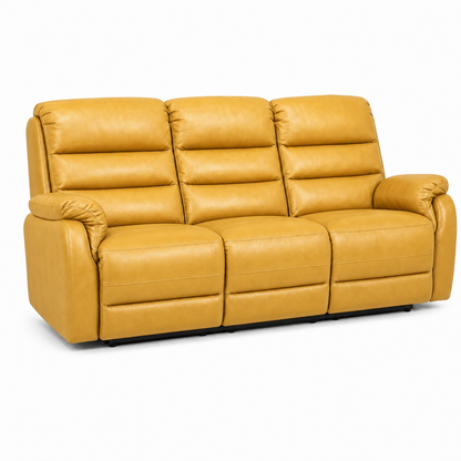 Monarch Recliner 3 seater yellow 02 white