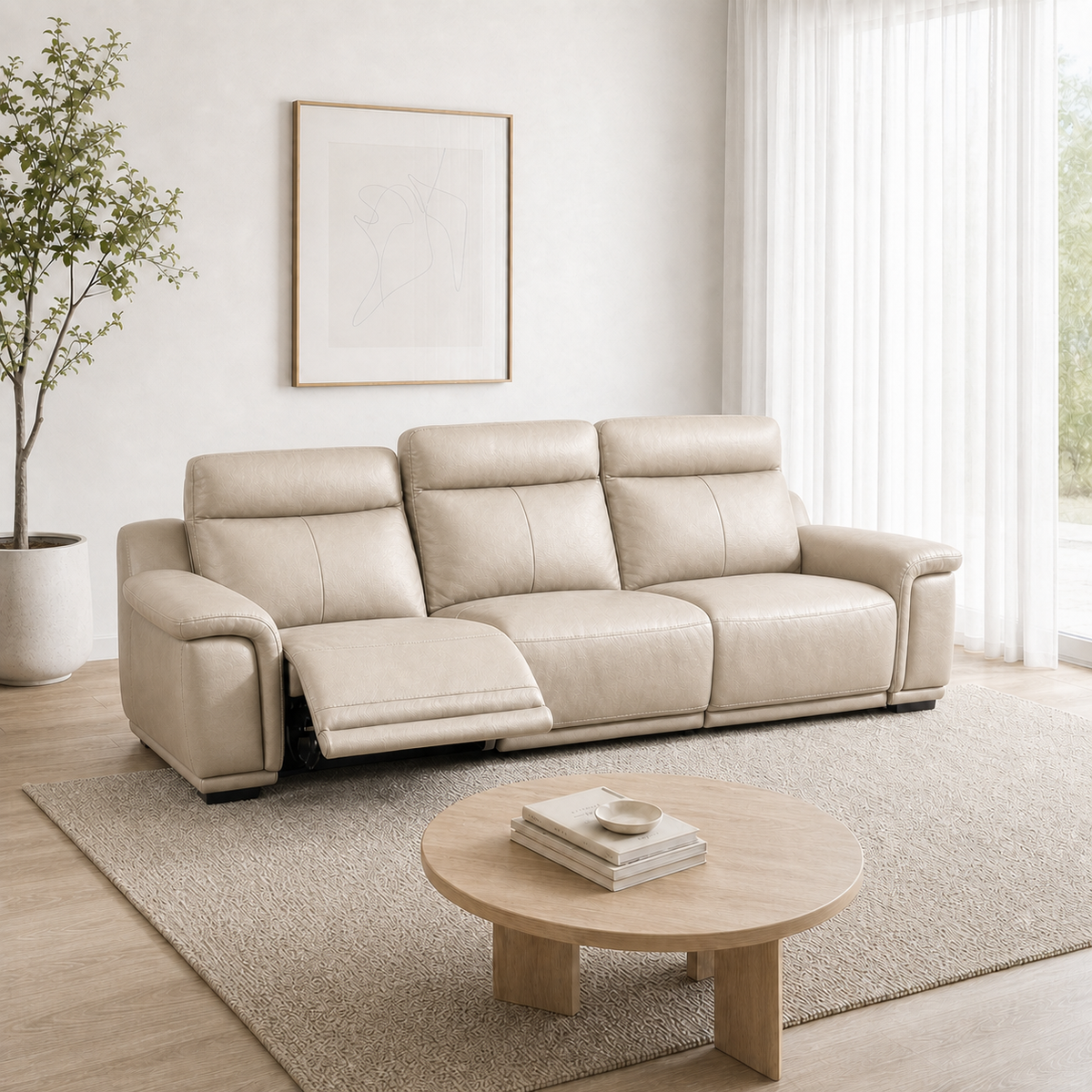 Monsoon Recliner 3 seater beige 01 main