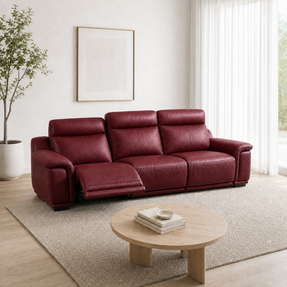 Monsoon Recliner 3 seater red 01 main