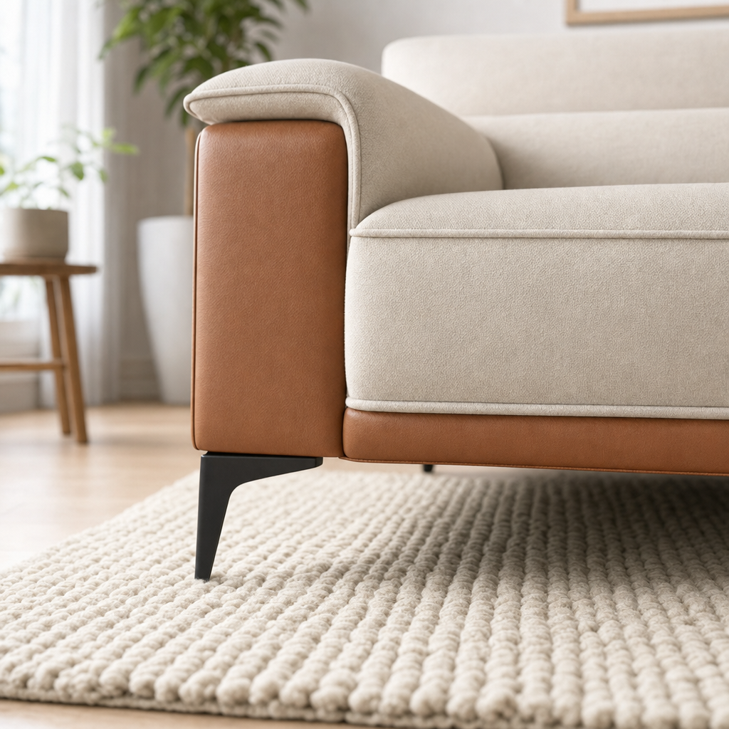 Close-up of the Muse - L shape sectional sofa's upholstery and details