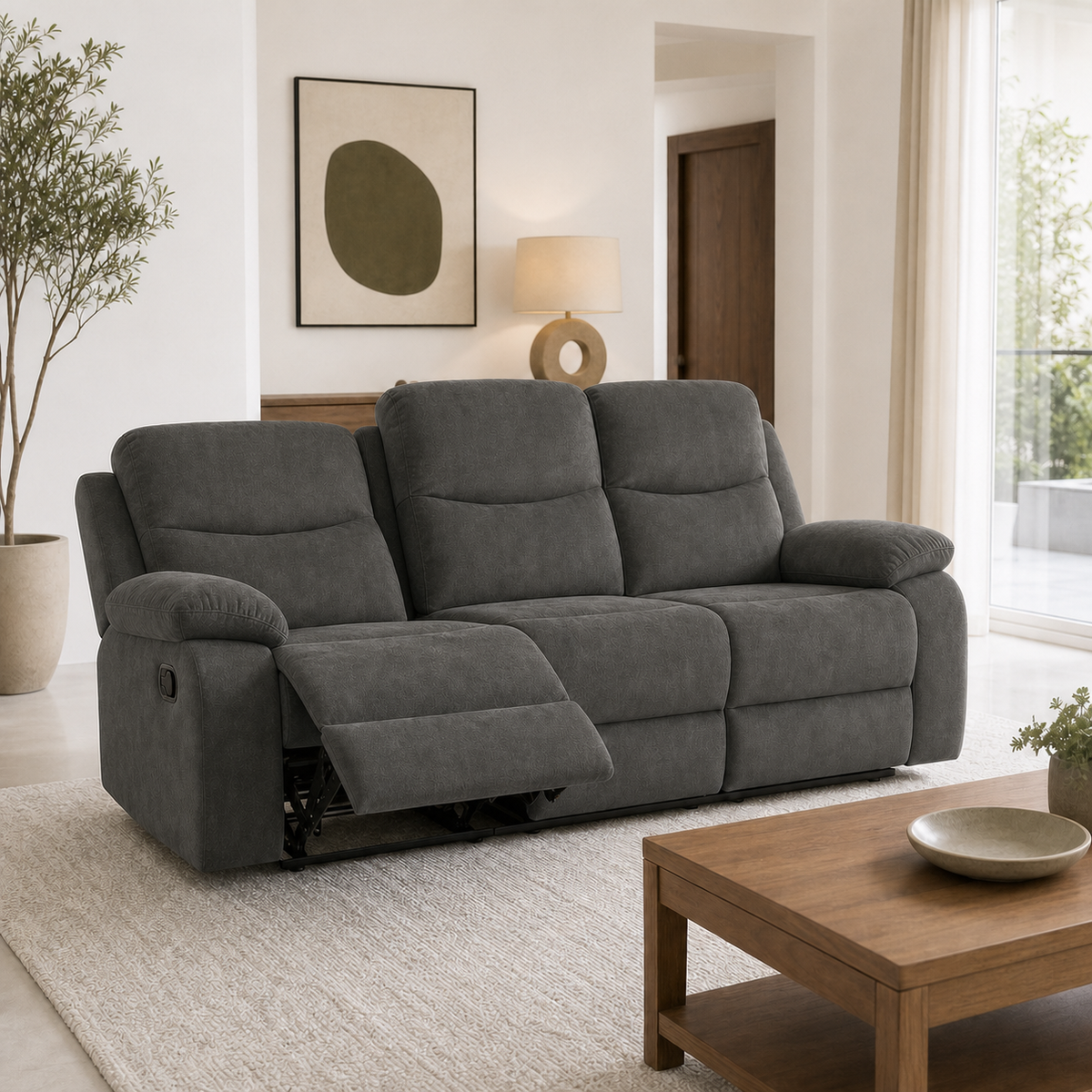 Nebula Recliner 3 seater grey 01 main