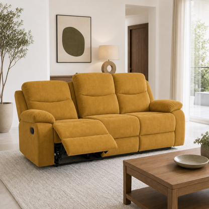 Nebula Recliner 3 seater yellow 01 main