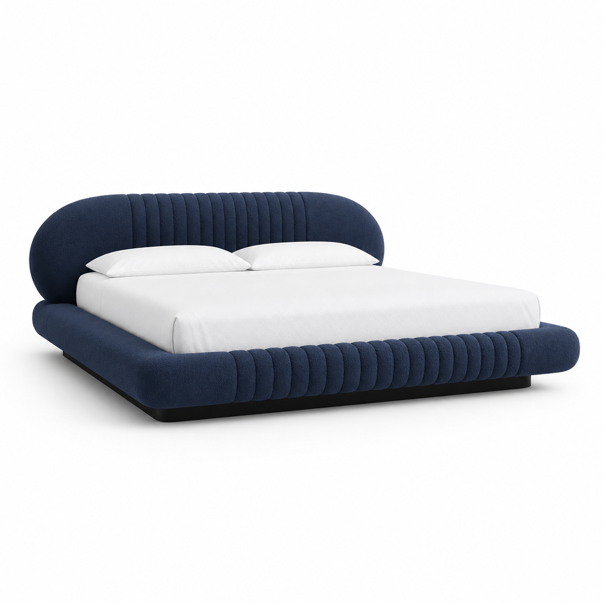 Nell - Bed Blue plain white background view