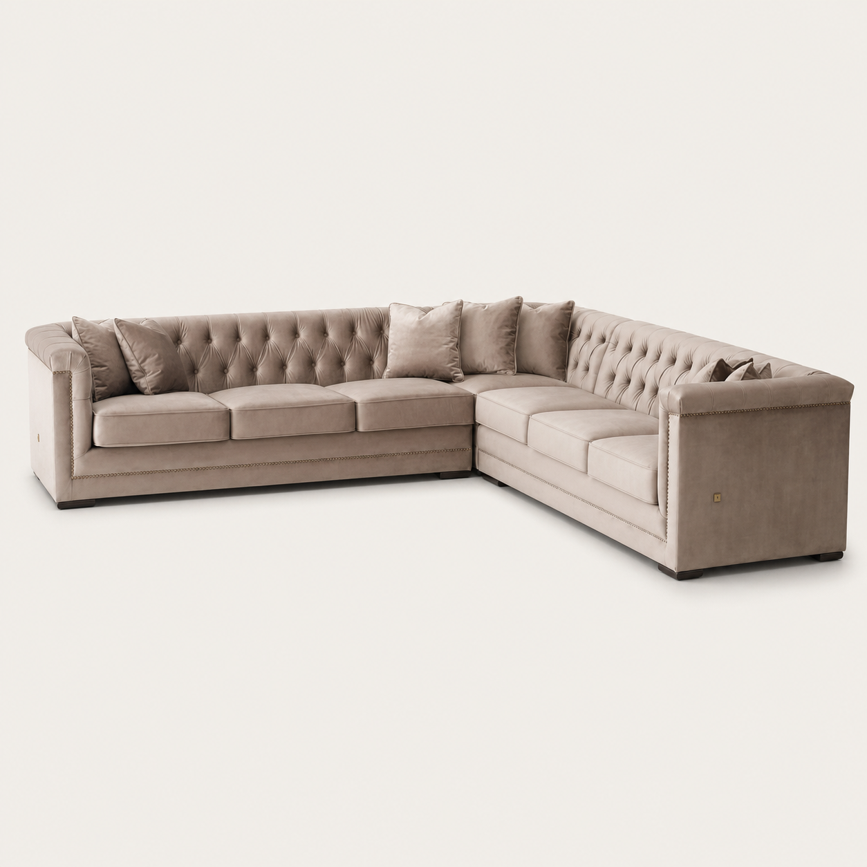Nero - L shape sectional sofa, complete sectional sofa studio view