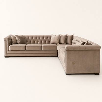 Nero - L shape sectional sofa, sectional sofa end-profile studio view