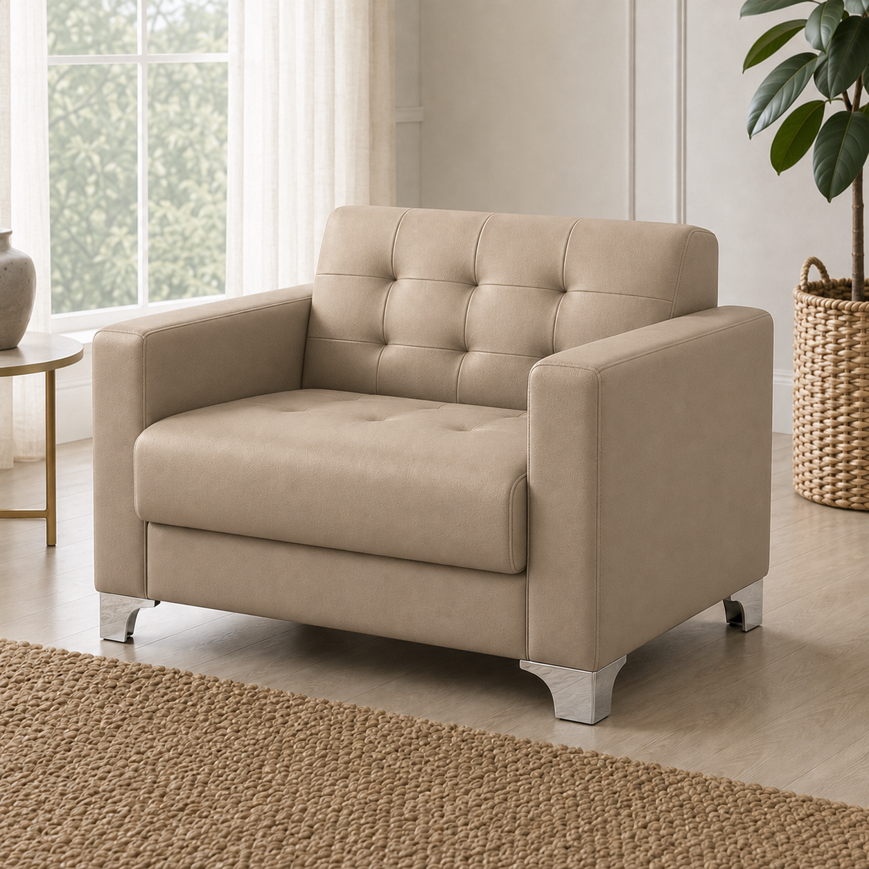 Nest 3+2+1 Sofa Set, 1 seater, beige, detail view