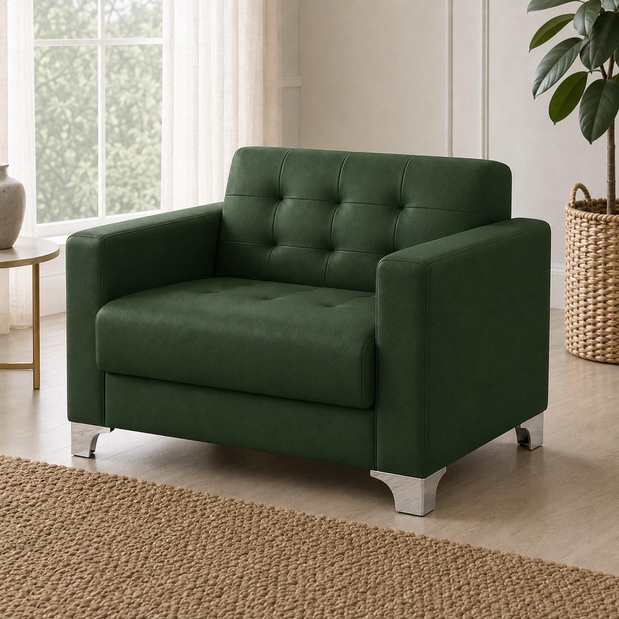 Nest 3+2+1 Sofa Set, 1 seater, green, detail view